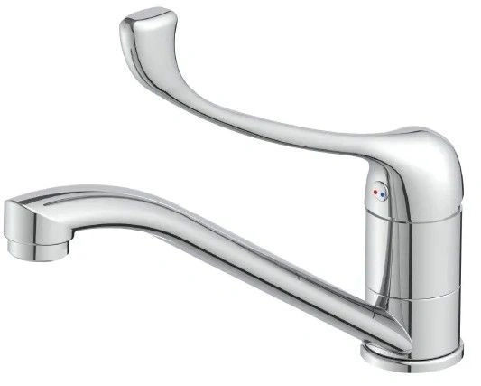 Смеситель для кухни/умывальника с локтевой рукояткой, хром, хром, LEMARK