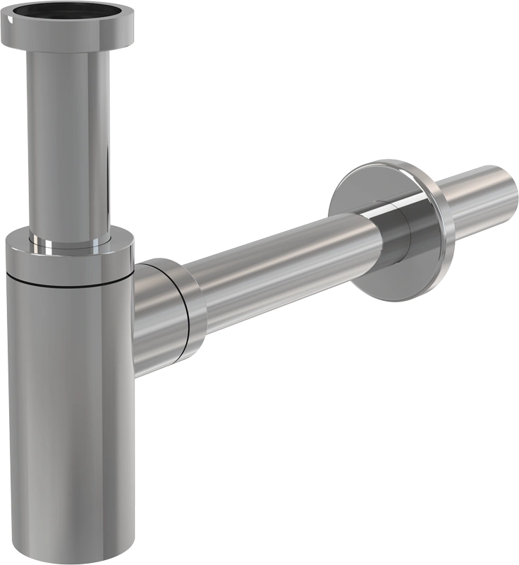 Сифон для умывальника без выпуска круглый 11/4 DN 32 ХРОМ ALCA PLAST