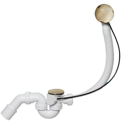 Сифон д/ванн (11/2х40) с автоперел. L575хDN34, (решетка 70, пробка) вых.DN40/50, бронза McAlpine