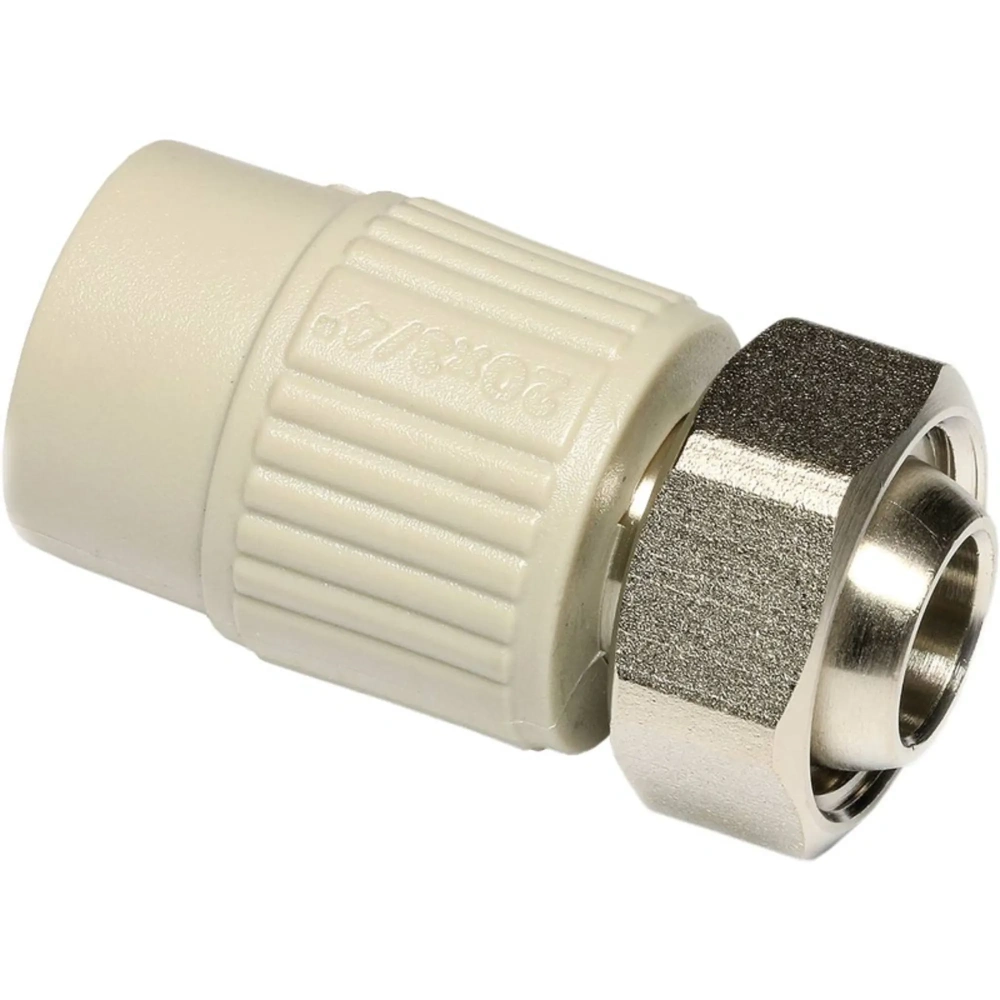 Муфта с накидной гайкой евроконус серая 20х3/4" PPRC Ekoplastik