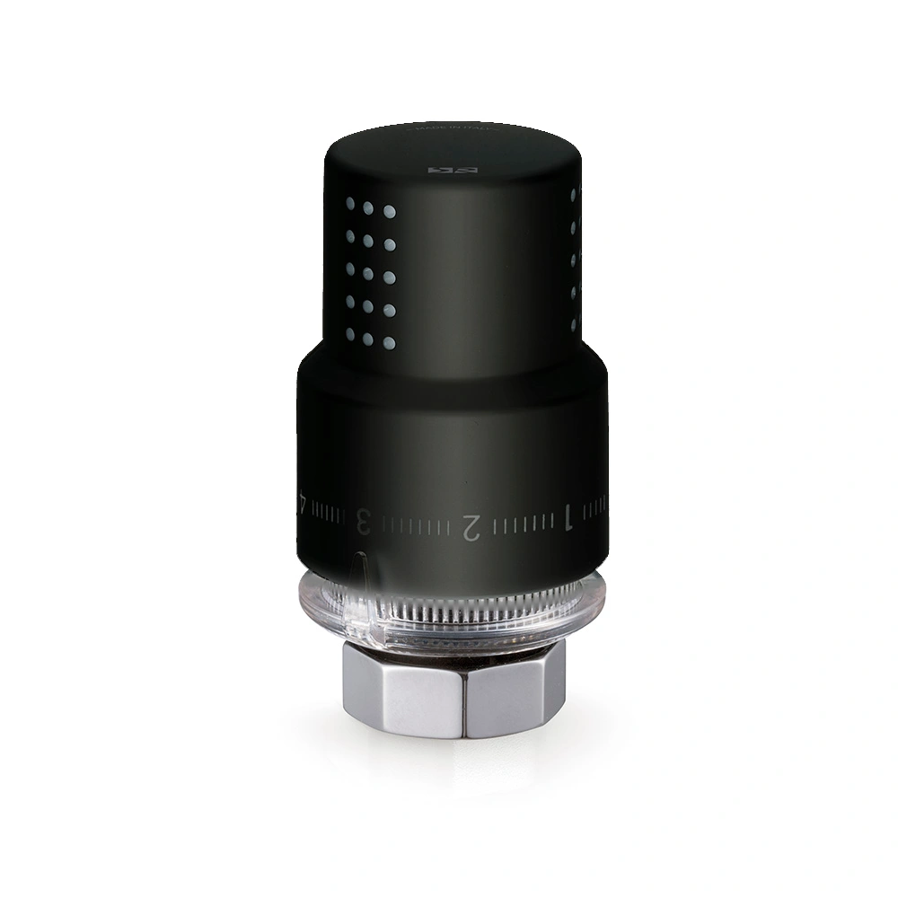 Термостатическая головка "ARIA" М30х1,5  цвет Черный матовый SR, Rubinetterie