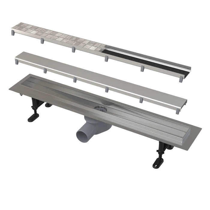 Водоотводящий желоб с двухсторонней решеткой DOUBLE 550 мм нерж. ALCA PLAST