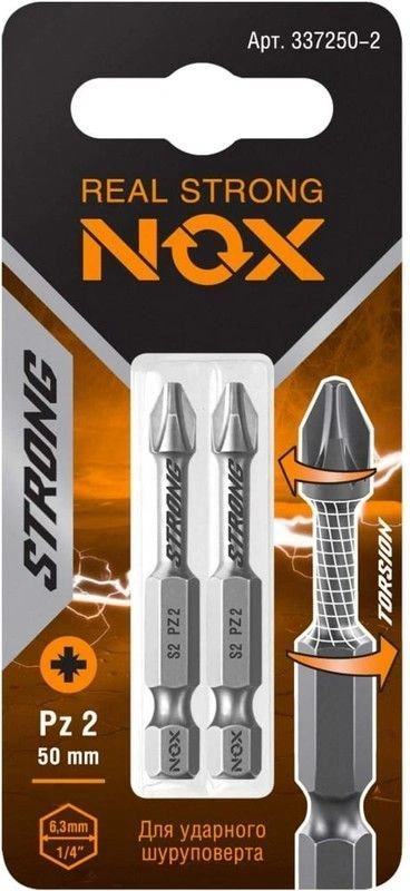 Бита torsion Pz2-50 E6.3, 2 шт карта STRONG