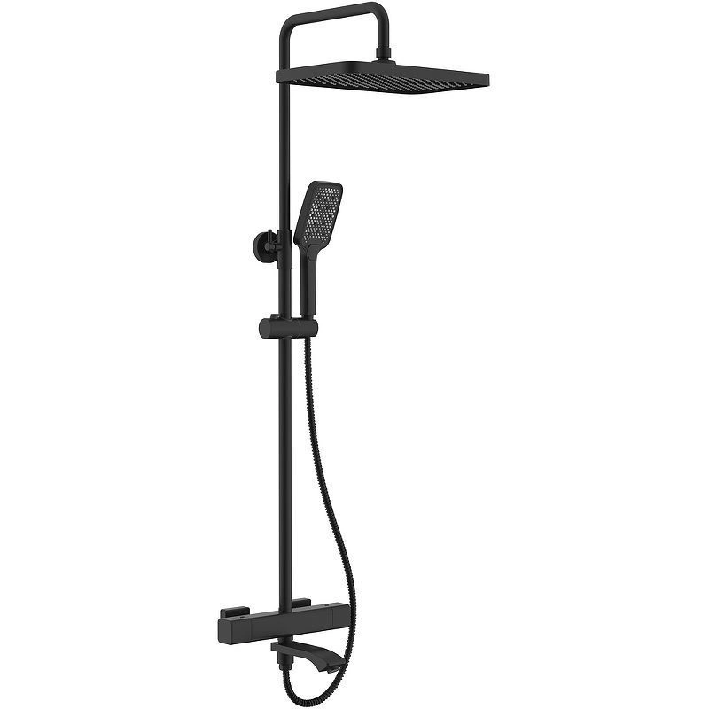 Душевая система для ванны с термостатом R01, черный матовый, RAGLO