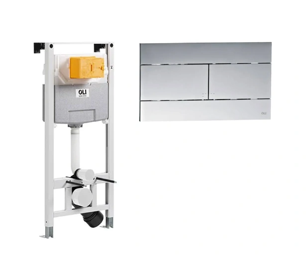 Комплект инсталляция + панель смыва (хром матовый) OLI