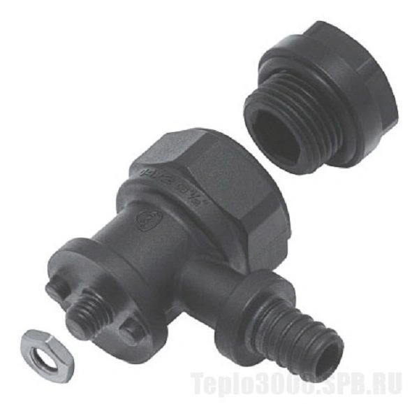 Отвод фиксируемый PPSU Push (гнездо для крана) 18*2 G1/2" с заглушкой KAN-therm