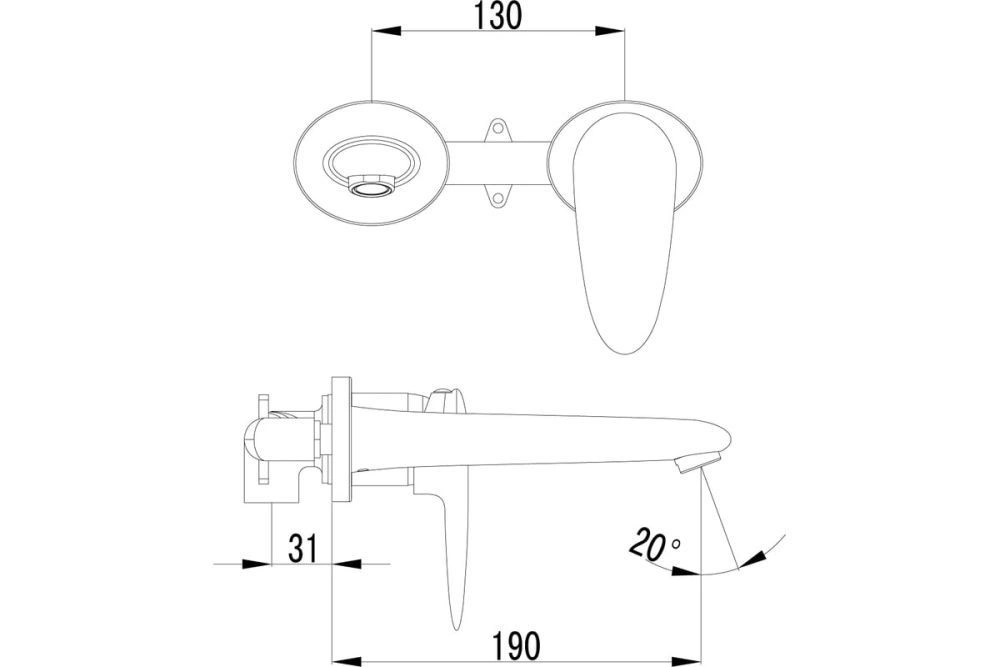 Смеситель для умывальника встраиваемый, хром STATUS, LEMARK
