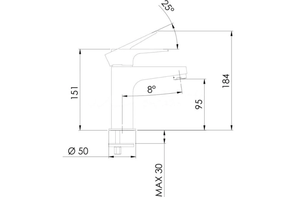 Смеситель для раковины Winner хром Remer, в наличии