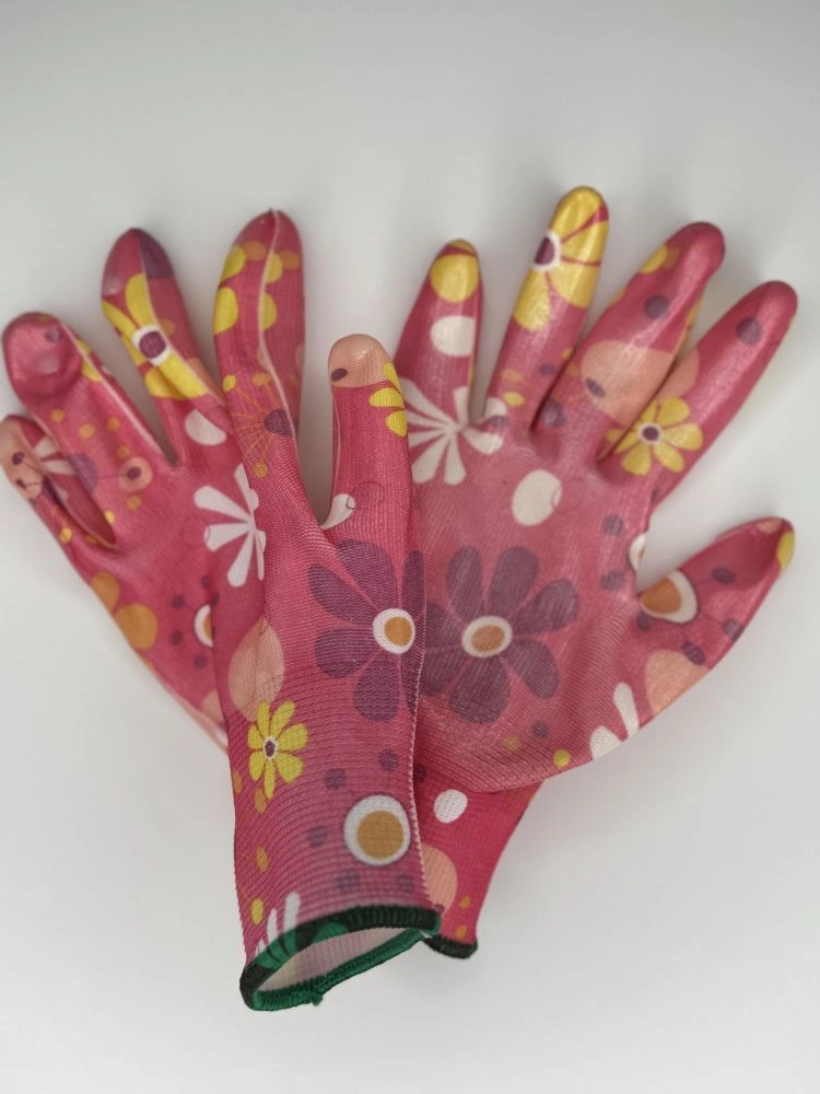 Перчатки нейлон 13 класс с нитриловым покрытием р.8 (M) GM1014-Rose-8 Hortus Rose