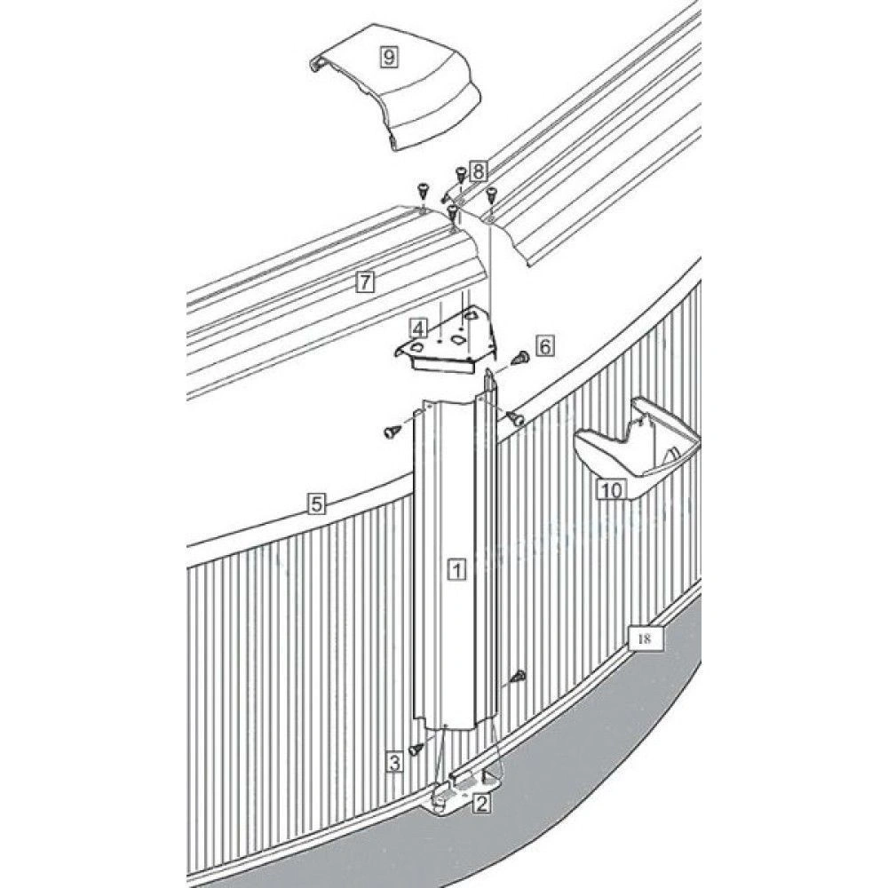 Единый верхний соединитель пластиковый (Эсприт, Эсприт-Биг - овал, круг)  1490148