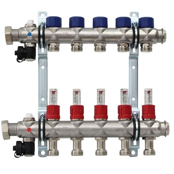 Коллектор с расходомерами на  5 выходов 3/4" евроконус  FRAENKISCHE