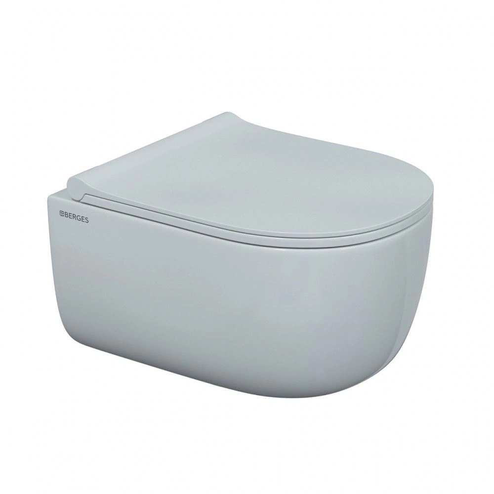 Комплект: инсталляция NOVUM525+ кнопка L3 (хром гл.)+ унитаз EGO Rimless с сиденьем Toma Slim BERGES