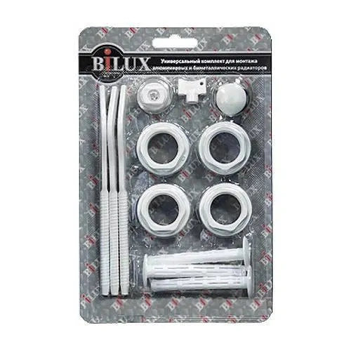 Комплект универсальный для монтажа радиатора 3/4" + 3 кроншт. с рез. покр. Bilux