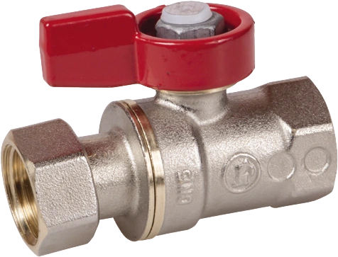 Кран шаровый латунный ВР c накидной гайкой, ручка-бабочка, Ду 25, Giacomini