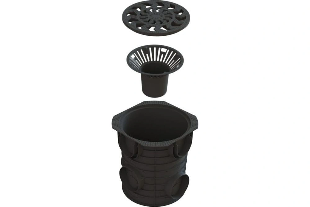 Дождесборник S'park ДС-25-ПП пластиковый круглый с решеткой пластиковый (к-т)