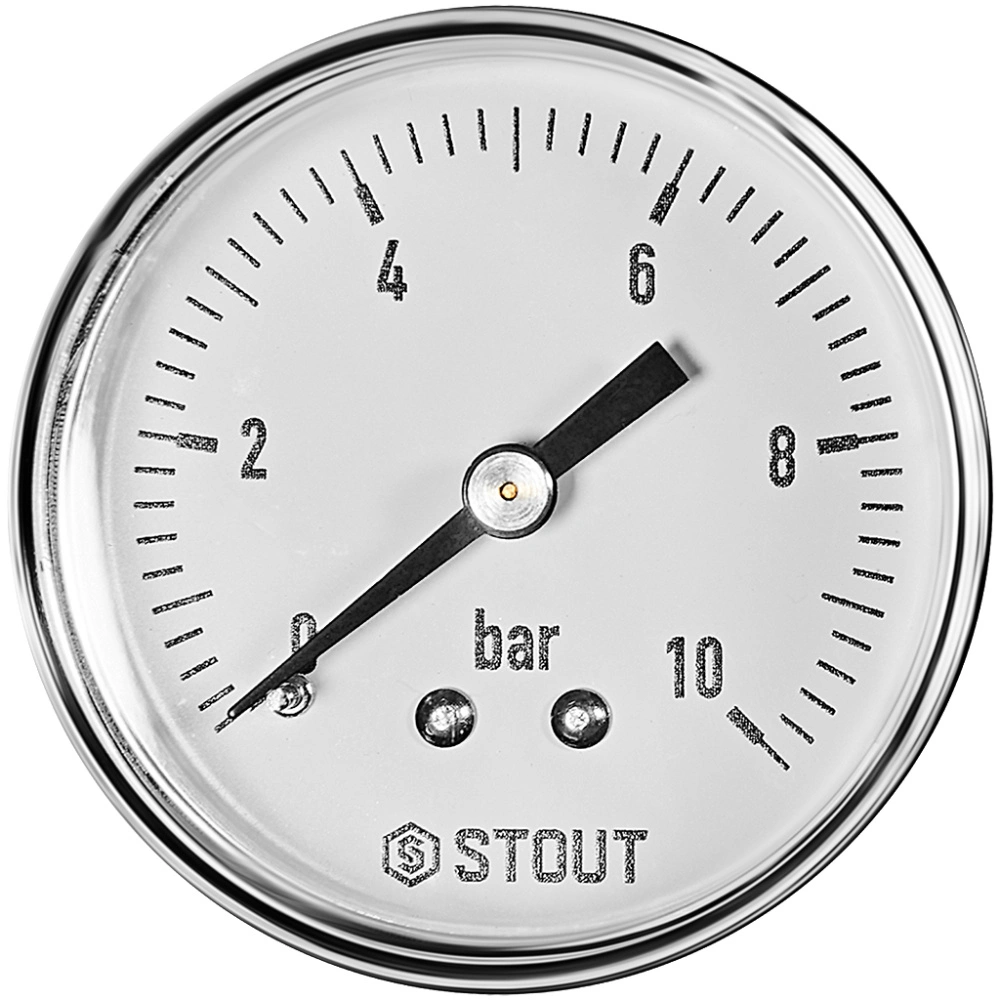 Манометр аксиальный. Корпус Dn 50 мм 1/4 , 0...10 бар, кл.2.5, STOUT