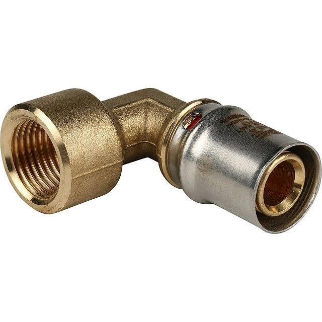 Угольник  20-1/2 ВР латунь, пресс Stout