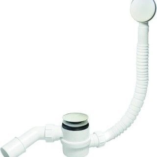 Сифон бутыл. белый (1 1/2"х40мм)перелив.L380-700хD34мм, н/ж реш. 70мм, пробка, вых. 40/50мм McAlpine