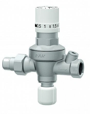 Клапан подпиточный без манометра 1/2", 0-6 бар, с визуализацией настраиваемого давления FAR