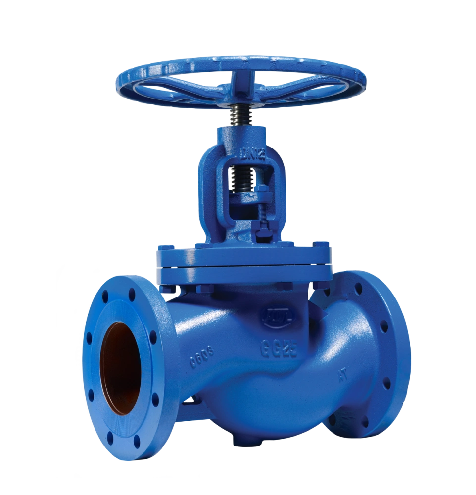 Вентиль запорный KV16.01.01.020.16.Ф/Ф сальниковый чугунный ф/ф Ду20 Ру16 Тмакс=300оС