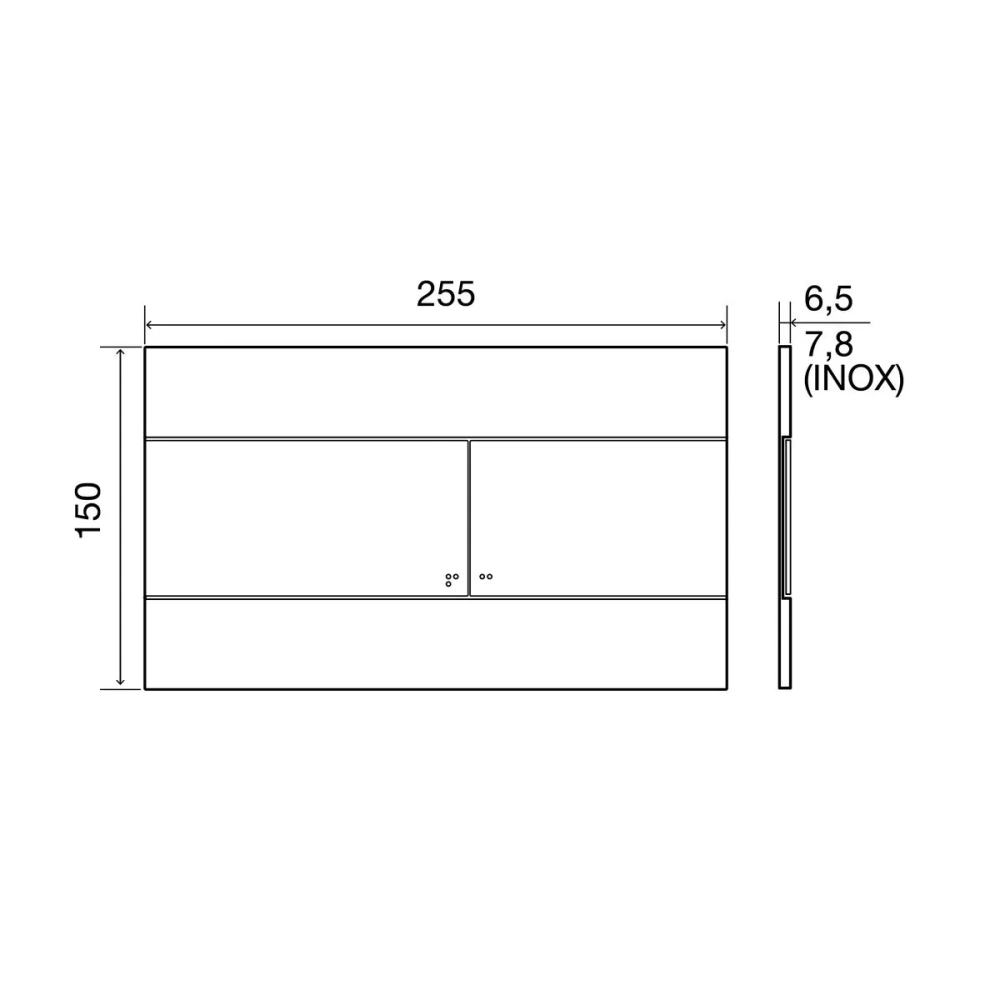 Панель механическая двойная Slim, пластик белый, OLI
