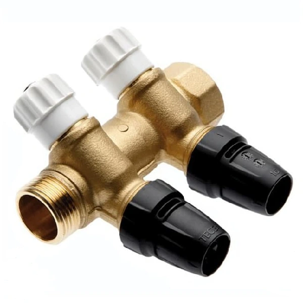 Коллектор с запорными вентилями 3/4*3/4 евроконус 2 контура латунь TECE