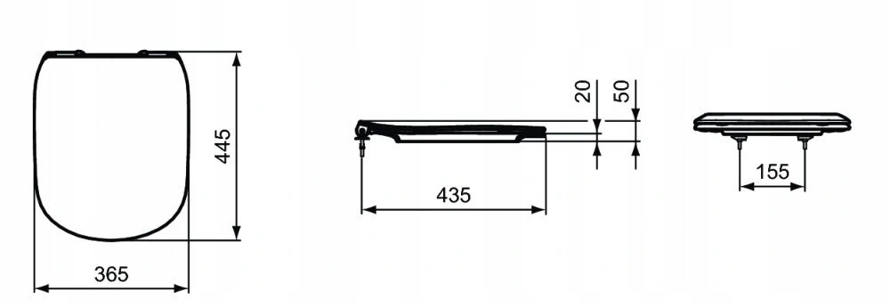 Сиденье с крышкой TESI тонкое, тип SANDWICH, (soft close), IDEAL STANDARD