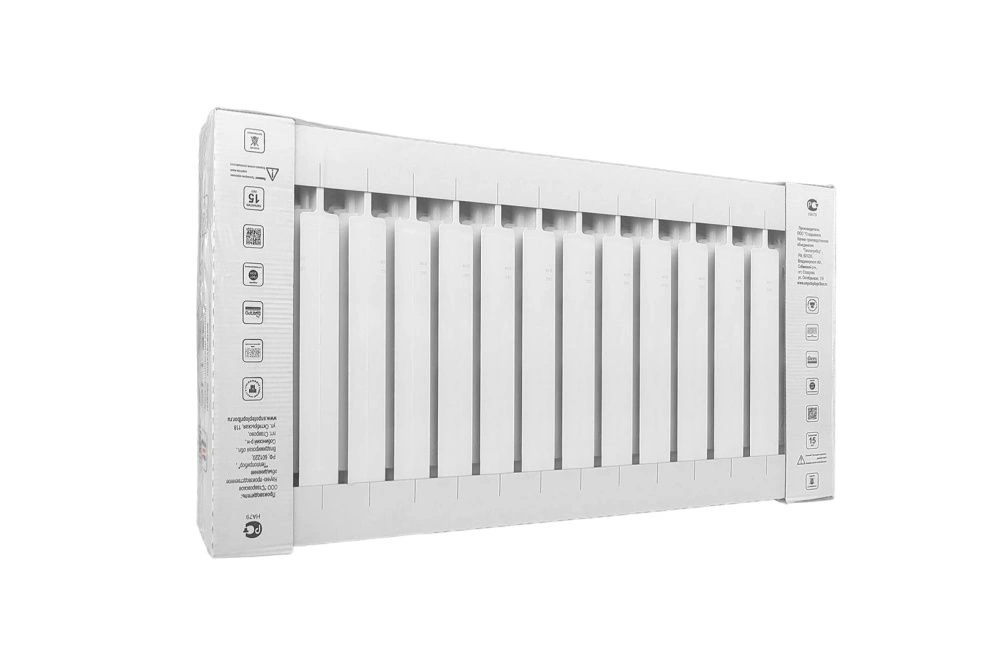 Радиатор биметаллический 500/90 мм 14 секций нижнее подключение справа Теплоприбор