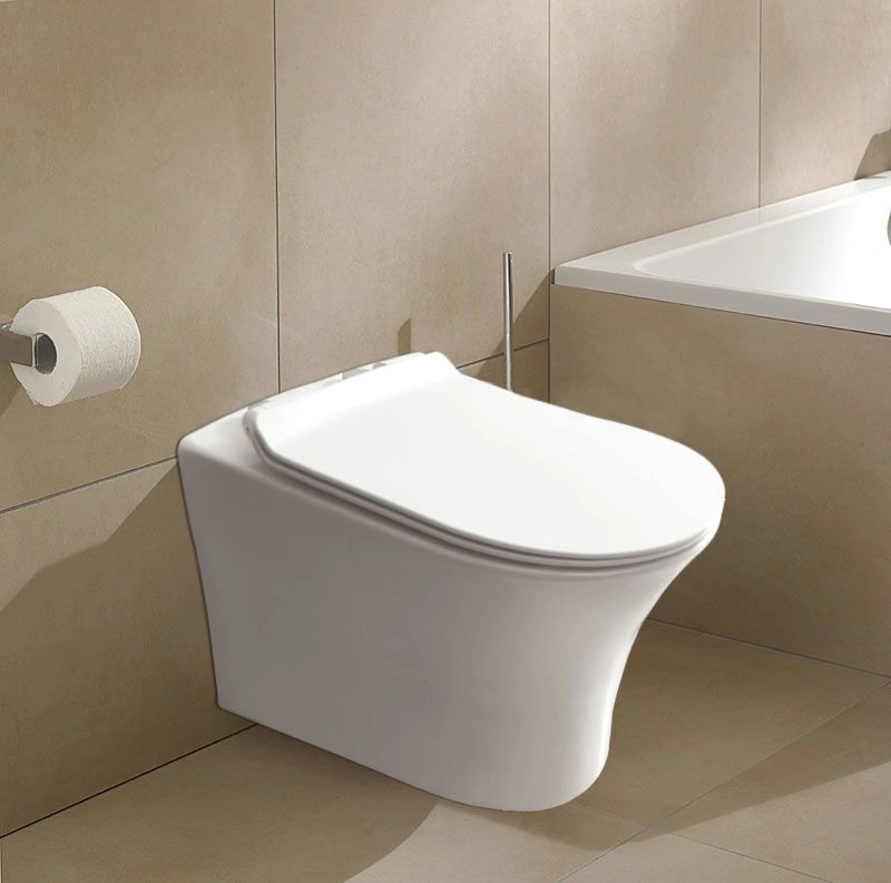 Унитаз подвесной безободковый FRETTA ROUND каскадный слив, антивсплеск, сидение микролифт AZARIO Унитаз подвесной безободковый FRETTA ROUND каскадный слив, антивсплеск, сидение микролифт AZARIO