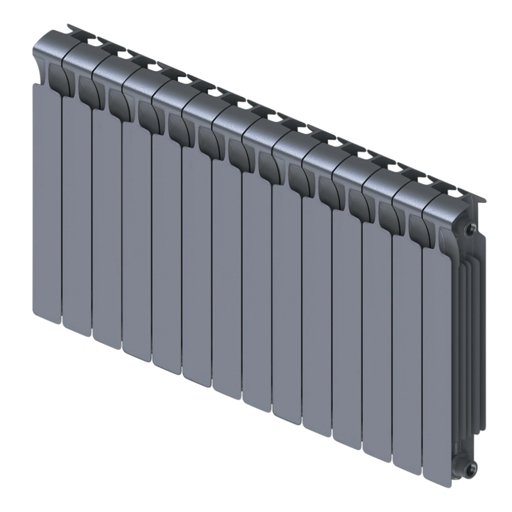 Радиатор биметаллический Monolit 350/100  14 секции G3/4" боковое подкл. Титан Rifar