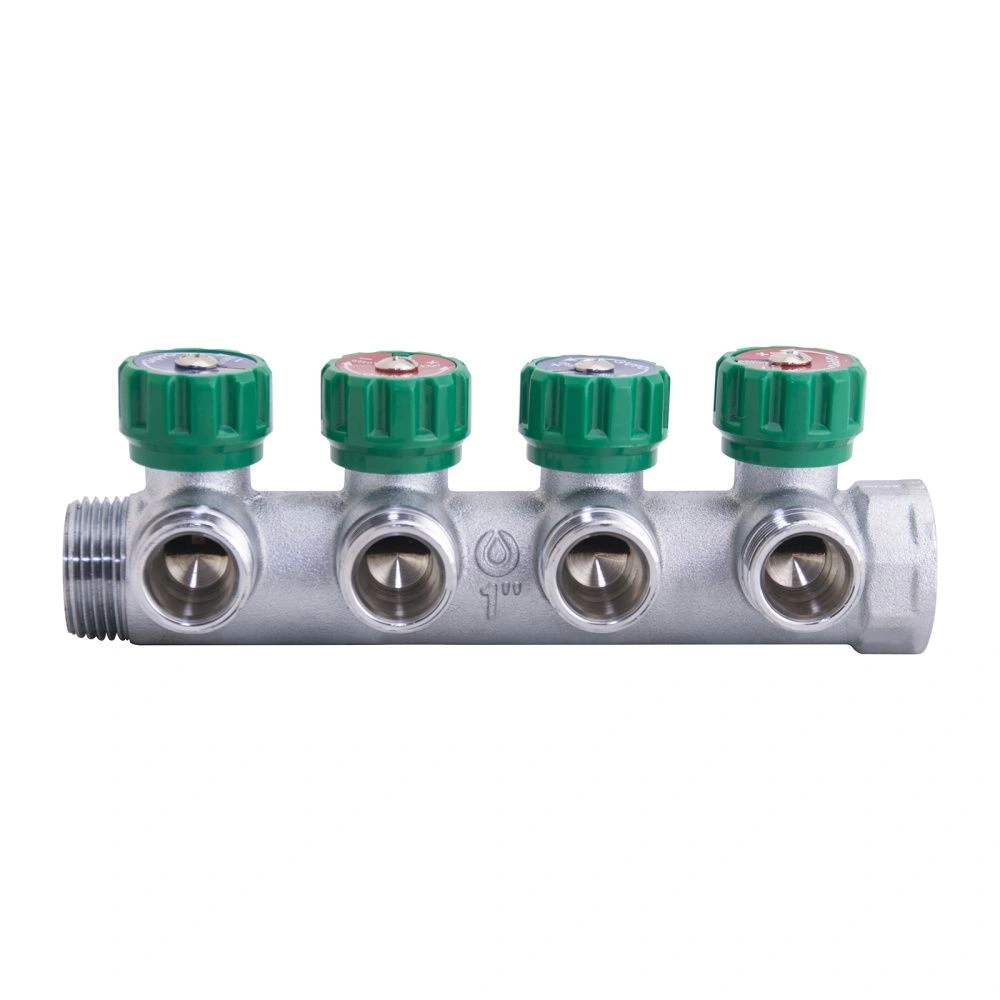 Коллектор регулирующий 1" ВН  4 вых. 3/4" НР, евроконус Gappo