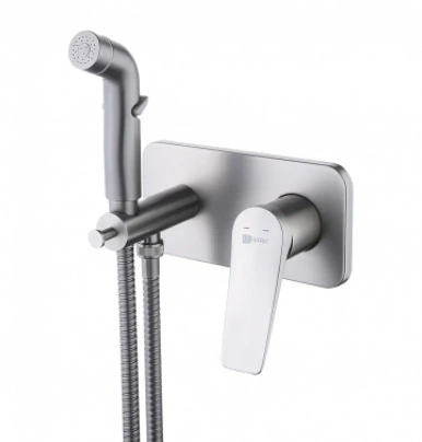 Смеситель с гигиеническим душем Bronx, встраиваемый (графит), LEMARK