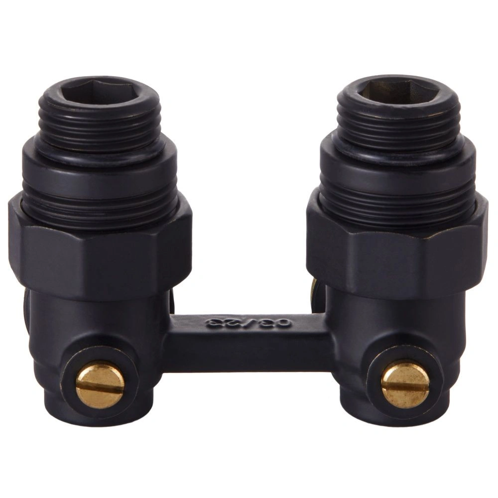 Узел нижнего подключения угловой 1/2"х3/4" EK (черный),  Royal Thermo
