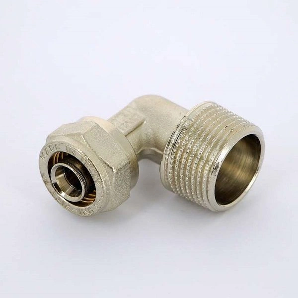 Угол НР 16х1/2" никелир. (обжим) Uni-Fitt