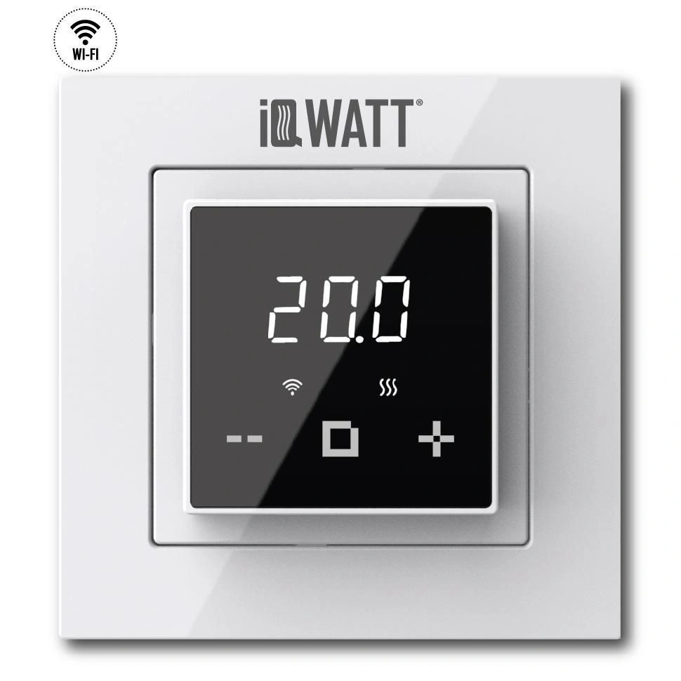 Терморегулятор электронный программируемый с сенсорным дисплеем IQ THERMOSTAT D Wi-Fi (белый/черный)