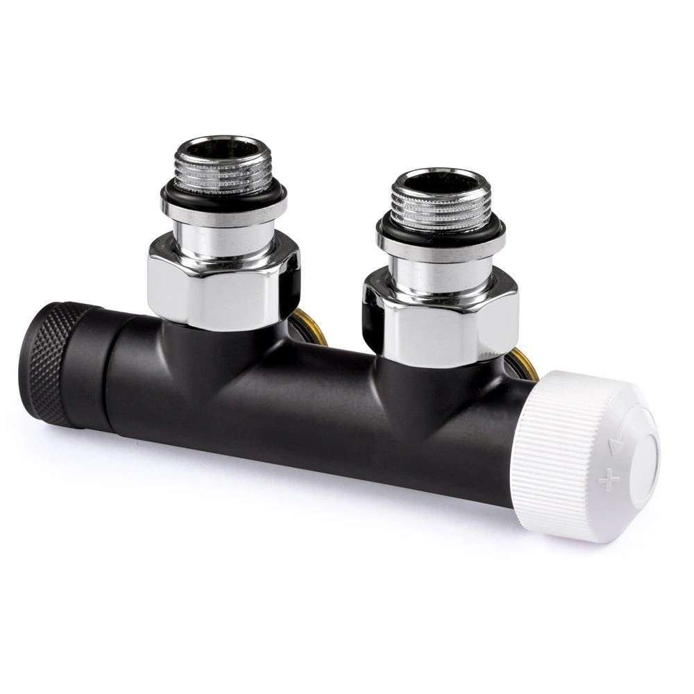 Узел нижнего подключения термостатический SR Rubinetterie угловой 1/2"х3/4"Е Чёрный матовый (правый)