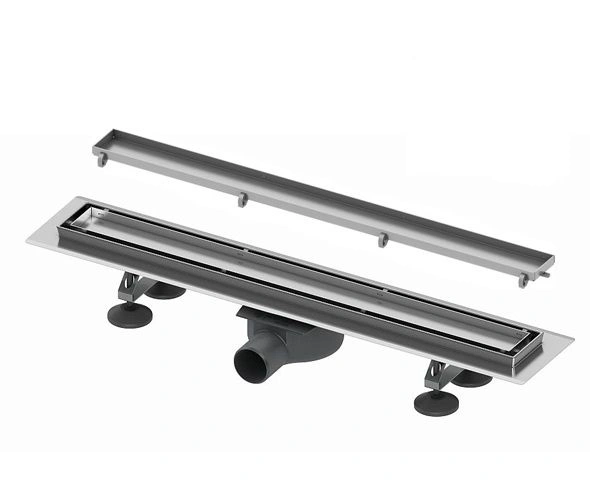 Комплект для монтажа дренажного канала 900мм, с лотком tile и решеткой steel, с мембраной TECE