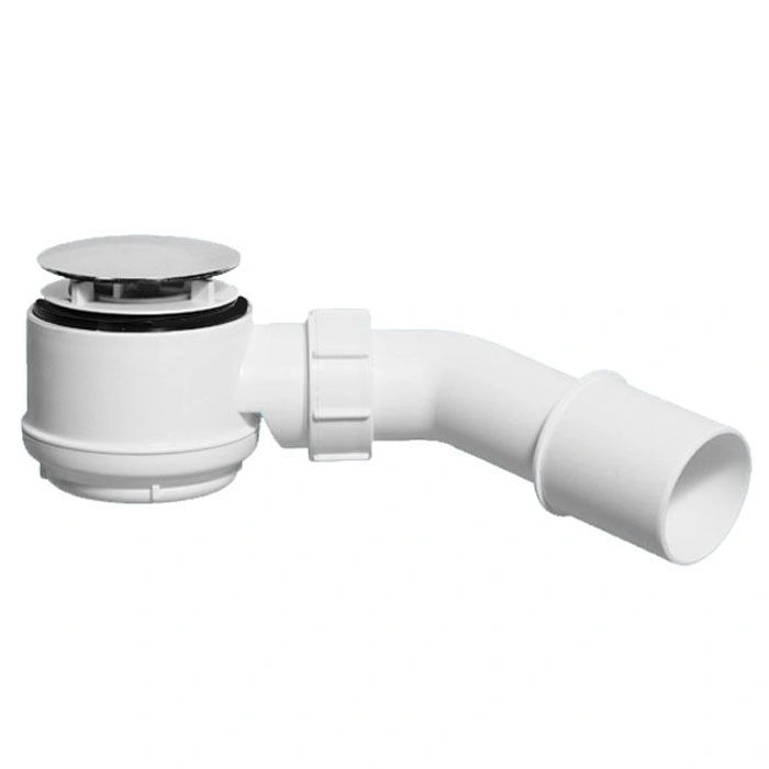 Сифон бутыл. д/поддона хром (слив DN50-60мм), выпуск пласт. 70мм, грибок н/ж, H трапа 65мм ,выход DN40/50мм McAlpine