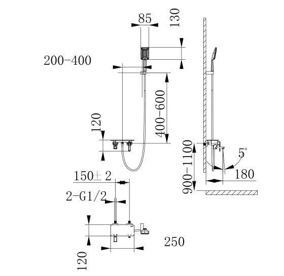 Смеситель для ванны MISTA (с лейкой и шлангом) белый/золото LEMARK