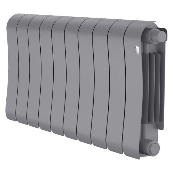 Радиатор биметаллический Infinity Silver Satin 300/87 10 секции VR80 (нижнее правое) серый Royal Thermo
