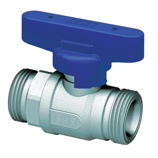 Кран шаровой прямой хром. 3/4"EK (бабочка, синий) FAR