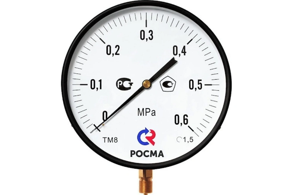 Манометр ТМ-810Р.00 (0..0,6 МПа), М20*1,5, 150мм, кл.т. 1,5, 150С