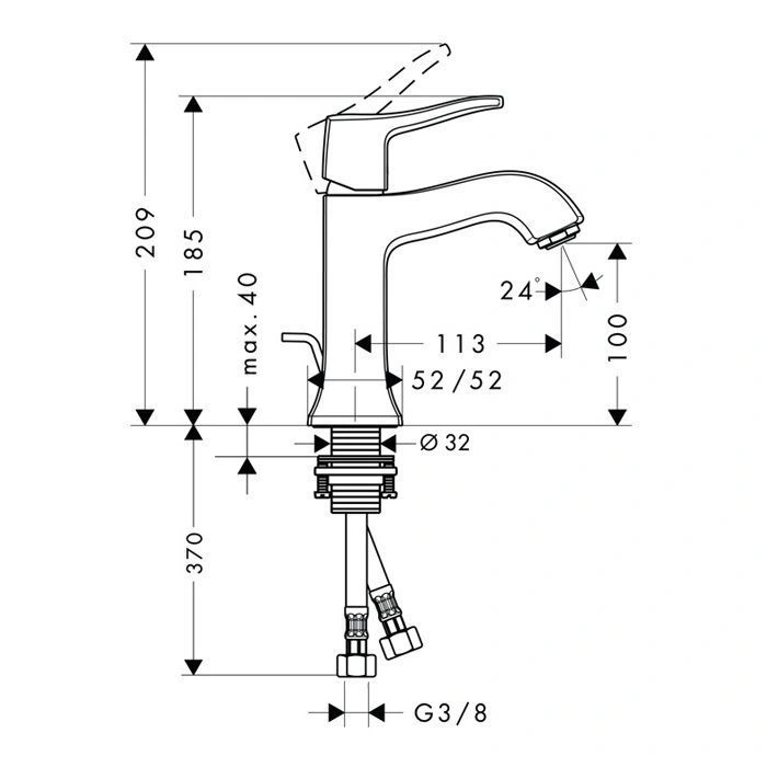 Смеситель для раковины Metris Classic, HANSGROHE
