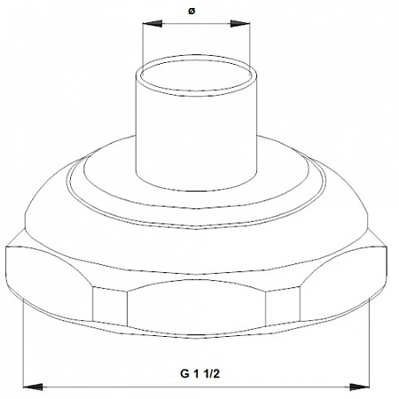 Соединение трубное для пайки G 11/2"х22 GRUNDFOS
