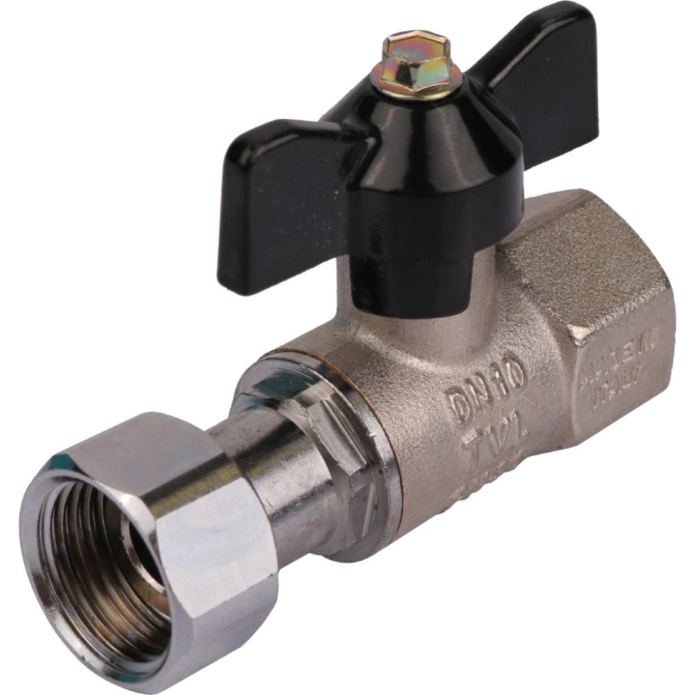 Кран шаровой с накидной гайкой ВР/накидная гайка  1/2" (бабочка) STOUT