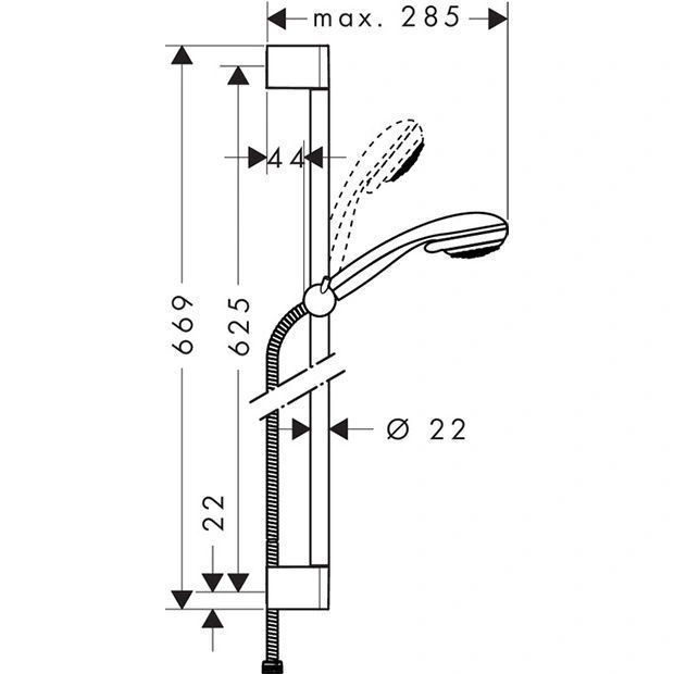 Гарнитур для душа Crometta 85/Multi/Unica'C, 65см, HANSGROHE