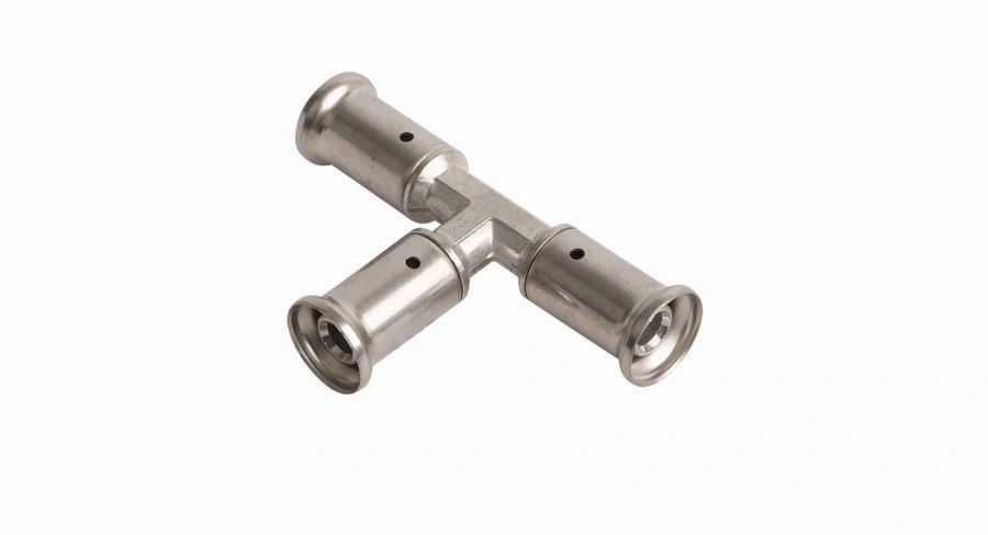 Тройник 16-16-16 латунь, пресс HENCO