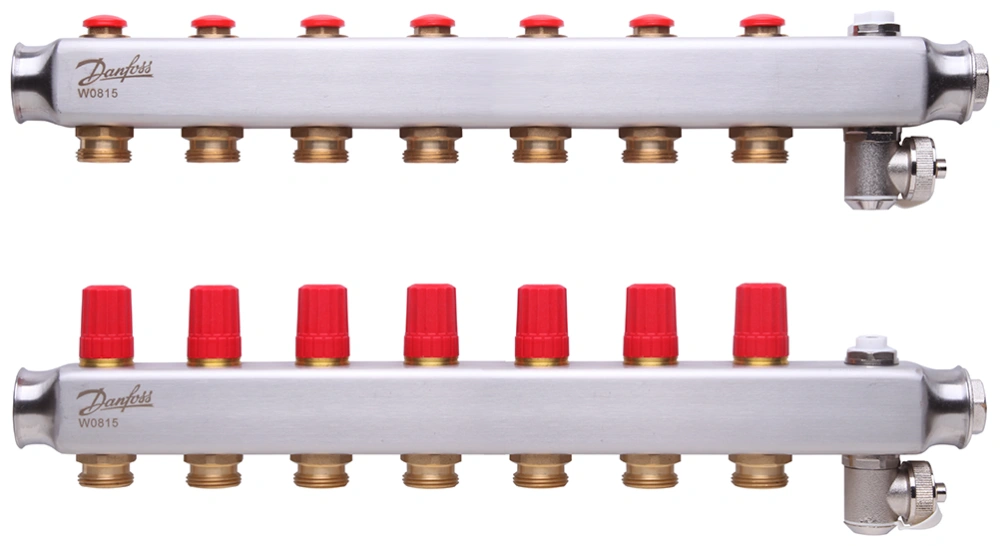 Коллекторы SSM-7 без расходомеров, для 7 контуров, нержавейка