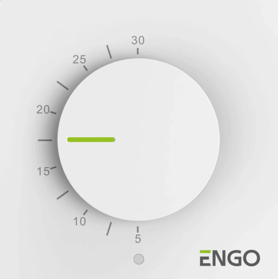 Терморегулятор накладной с механ. диском управления, белый ESIMPLE230W, ENGO