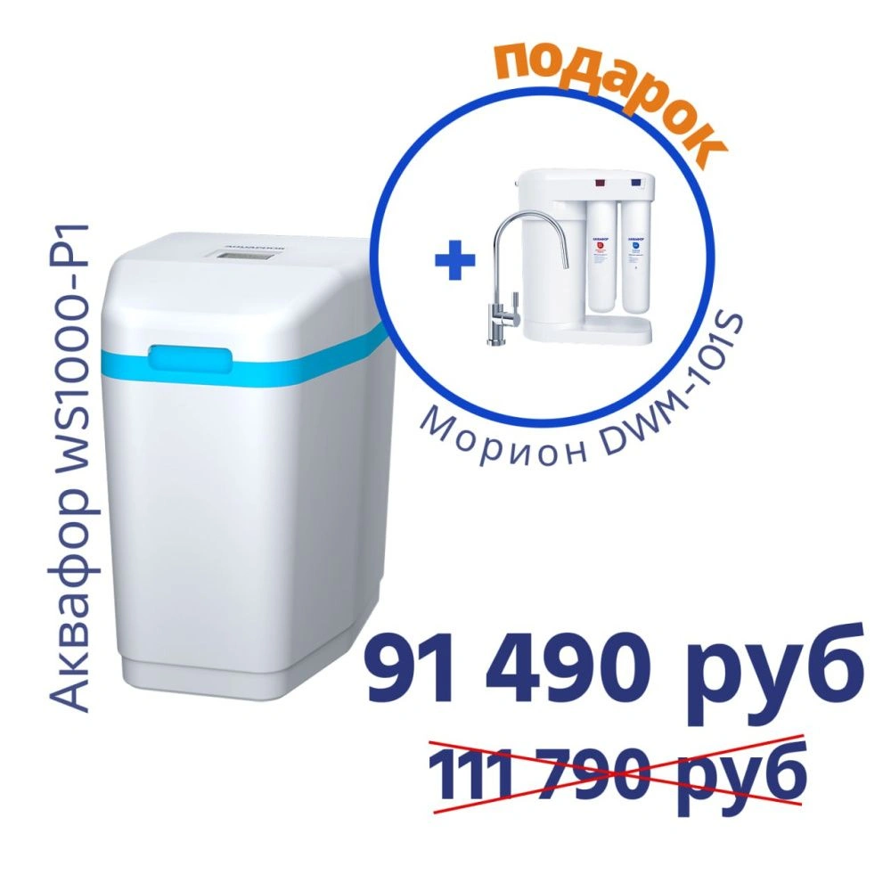 Умягчитель АКВАФОР WS1000-P1+Автомат питьевой воды Аквафор Морион DWM-101S